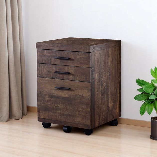 Hivvago 25" Brown Particle Board Filing Cabinet 2