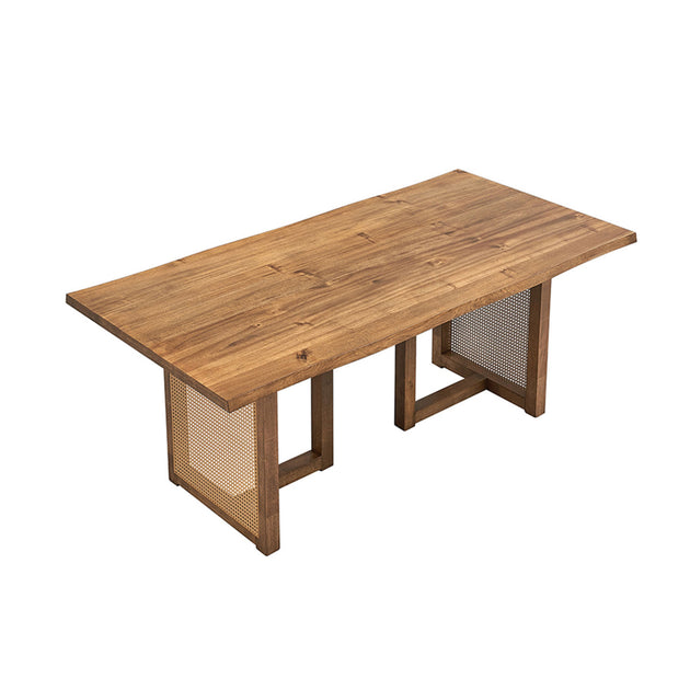 Streamdale 70.87in Rectangular Waves Dining Table Brown 2
