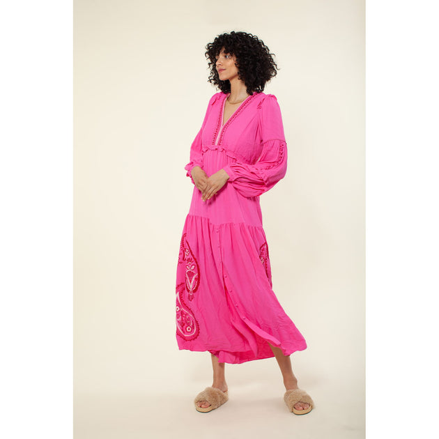 HALE BOB Josephine Maxi Dress Gold Small 2