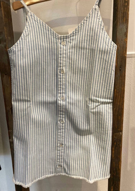 DL1961 Kids Striped Denim Dress White Medium 3