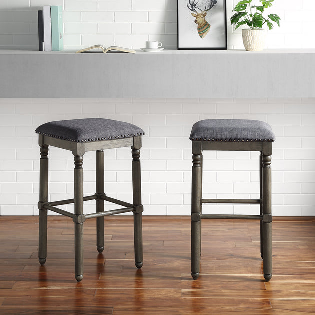 Streamdale Upholstered Swivel Bar Stool Light Gray 3