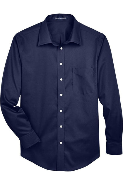 Devon & Jones Crown Collection Große Uni Stretch-Köper Gewebtes Hemd blau XXXLarge Tall 2