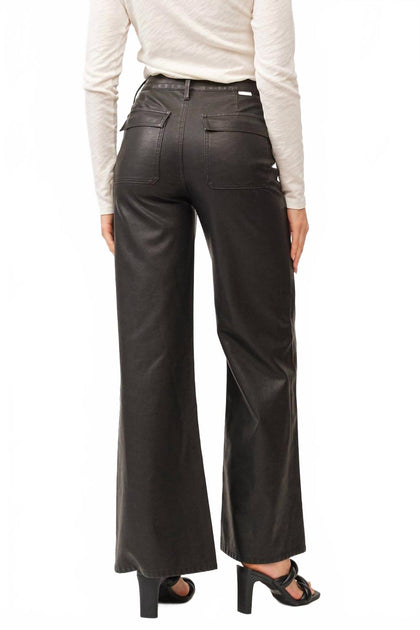 Dear John Denim Fiona High Rise Leather Jeans Black 29 3