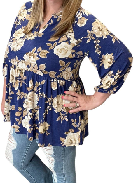 Honeyme Gabby Blouse Blue Large 4