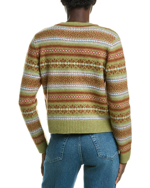 Design History Fair Isle Sweater Green XS 3