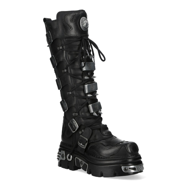 New Rock M-161-C10 Knee High Boots Black EU 42 2