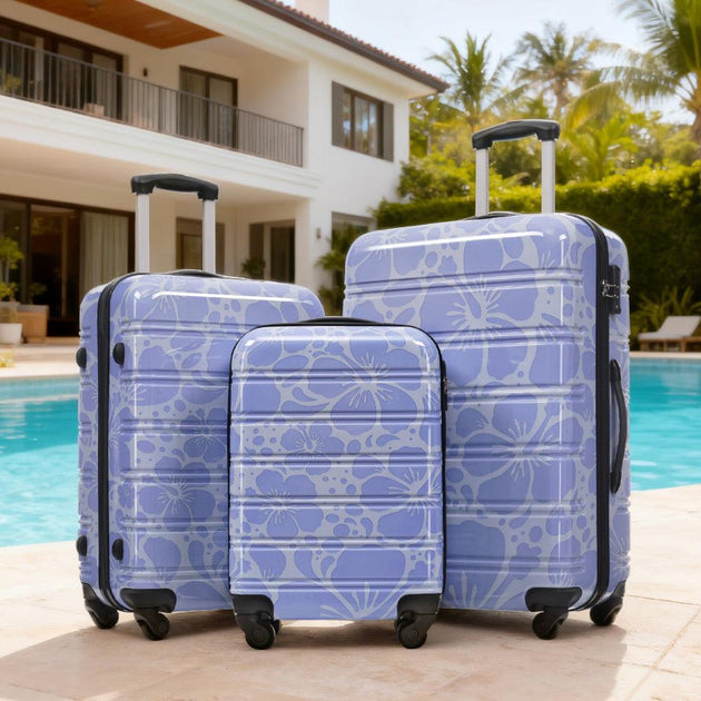 BreeBe Hardshell Luggage Set 3 pcs Spinner Suitcase Pink Leopard 20/24/28 inch 9