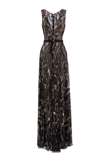 Saiid Kobeisy robe longue brodée noir EU 36 (S) femme 2