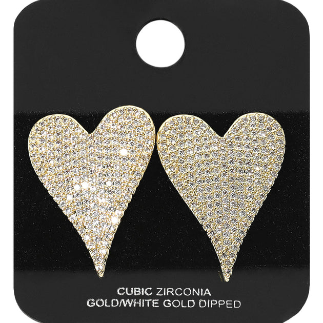 FASHNZFAB Heart Stud Earrings Gold 4