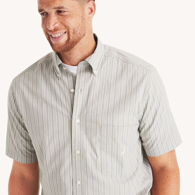 Nautica Striped Short-Sleeve Shirt Grey 5XLarge 3