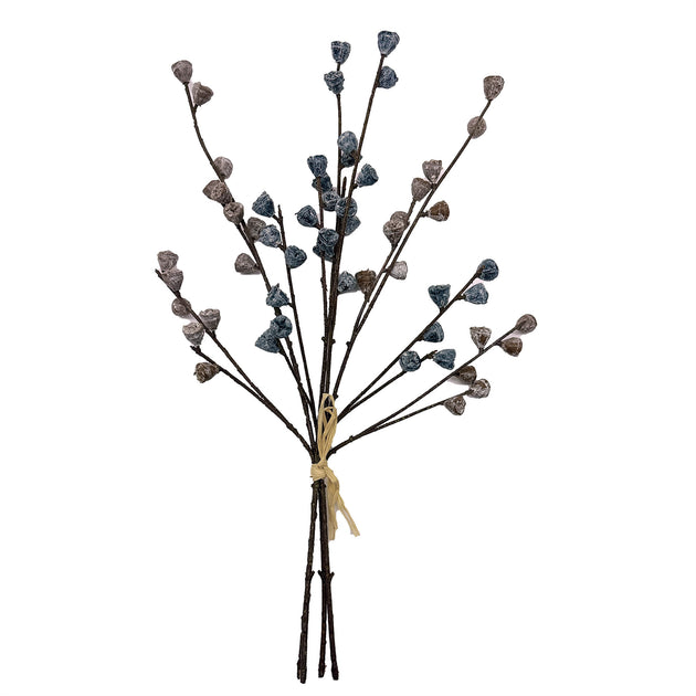 Melrose International Winter Berry Pod Bundle Blue/Brown 2
