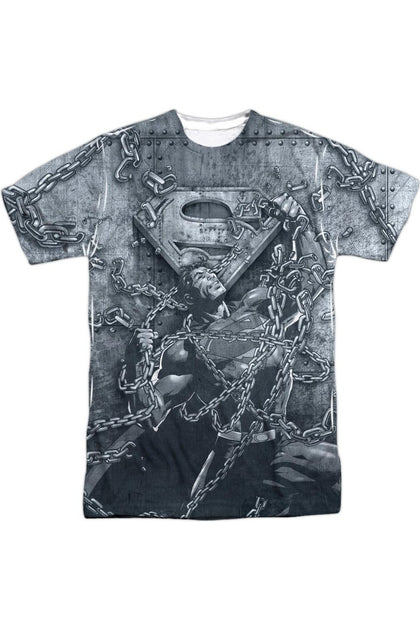 Gildan Superman Breaking Free Short Sleeve Crew T-Shirt Grey XXL 2