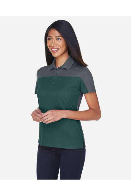 CORE365 Women's Balance Colorblock Performance Pique Polo Green Medium 3