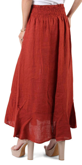 GIGI MODA Jupe en Lin Magdalena Rouge Taille Unique 3