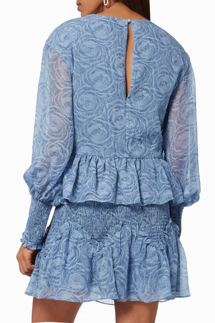 ELLIATT Heart Long-Sleeve Top Blue XSmall 3