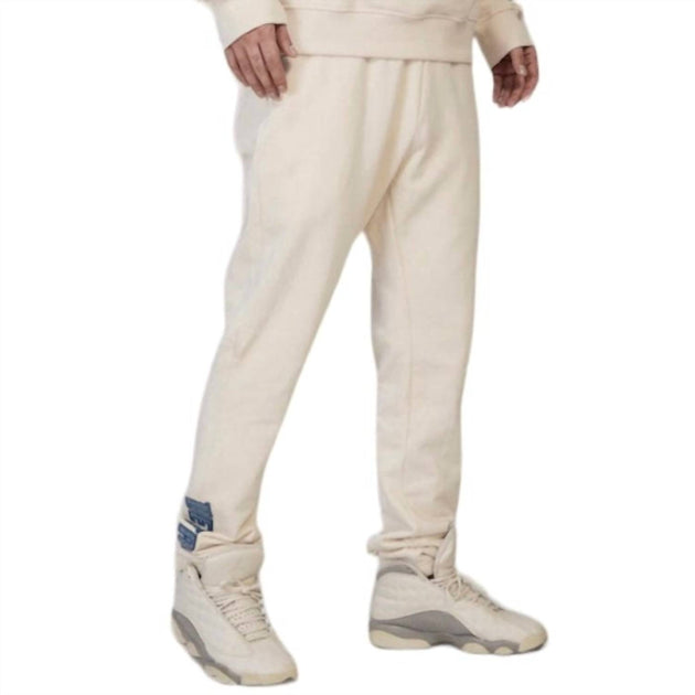 PRO STANDARD Detroit Pistons Varsity Blues Sweatpants Beige XLarge 3