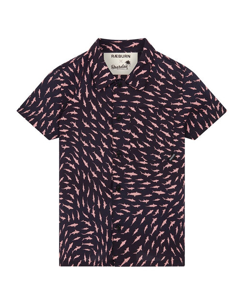 Boardies X Raeburn Sharks Open Collar Shirt Blue US 6 2