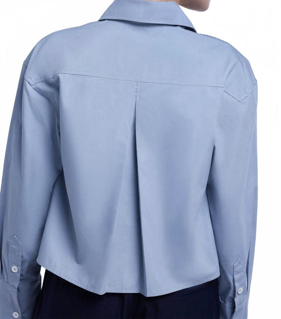 Dāl the Label Cropped Button Down Shirt Blau US 8 3