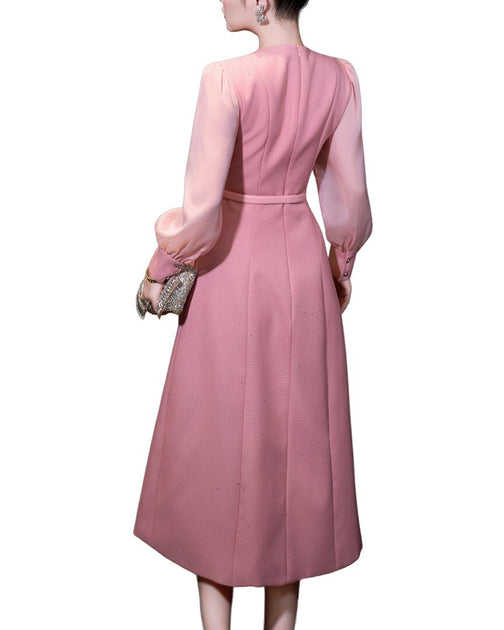 BURRYCO Robe Mi Longueur Uni Rose US 6 3