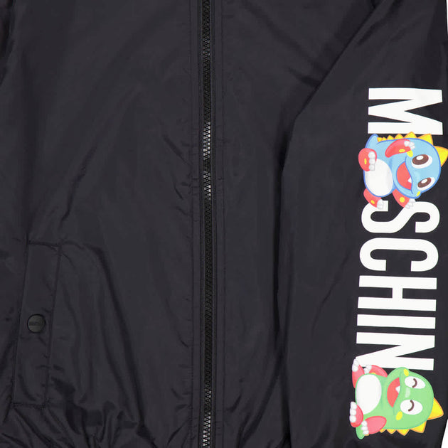 Moschino Boys Logo-Print Veste à Fermeture Éclair Noire 6+ Ans 3