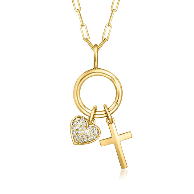 Ross-Simons RS Pure 14kt Yellow Gold Charm Holder Pendant Gold 4