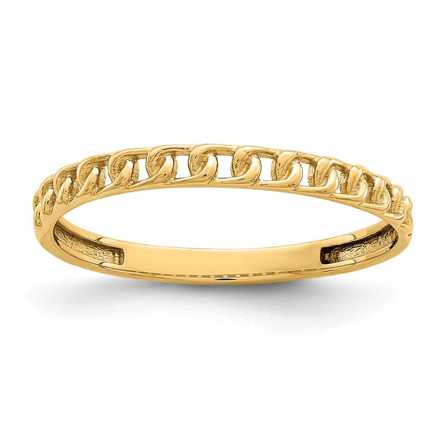 Diamond2Deal Link Design Ring Yellow Gold US 9 2