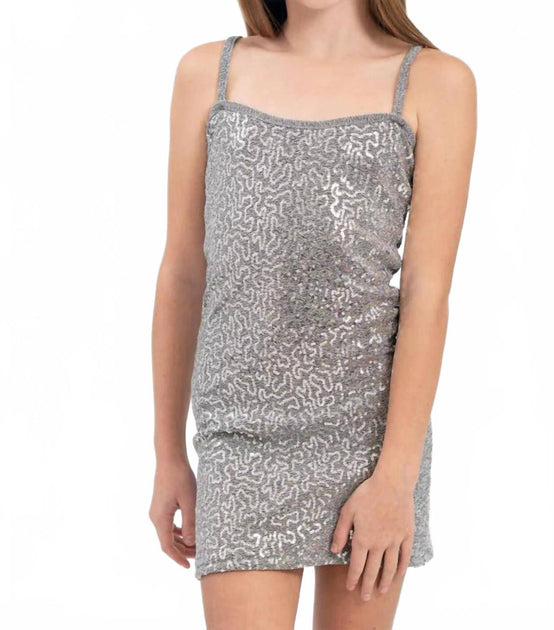 Cheryl Creations Sequin Tank Dress Silver Small 2
