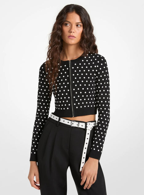 Michael Kors Cropped Cardigan Black XLarge 2