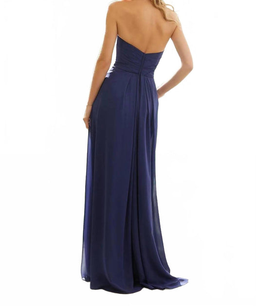 Morilee Classic Strapless Bridesmaid Dress Blue US 12 3