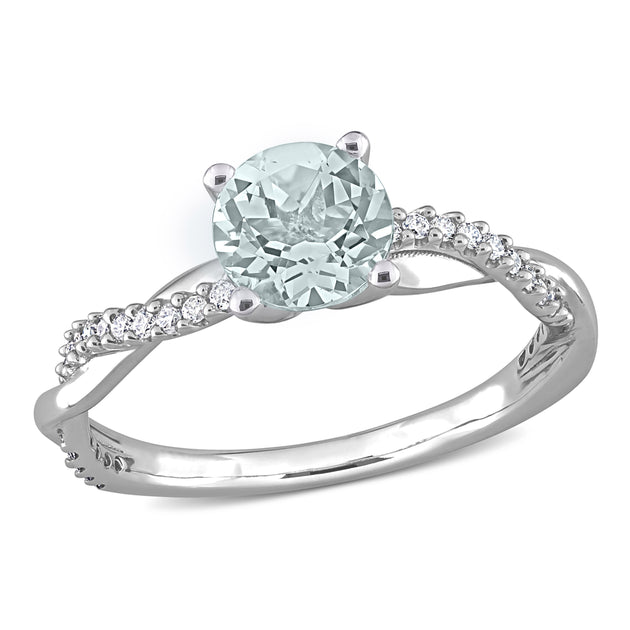 Mimi & Max Crossover Ring Blue US 5 2