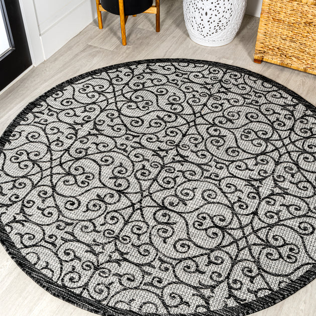 Jonathan Y Madrid Round Area Rug Gray 2