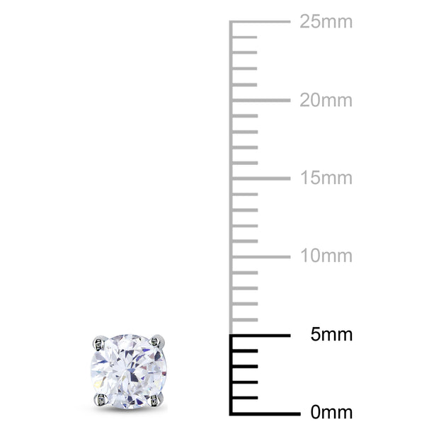 Mimi & Max Cubic Zirconia Stud Earrings Silver 4