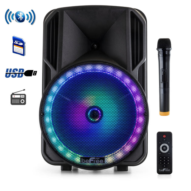 beFree Sound Enceinte de soirée PA portable rechargeable Bluetooth 30 cm 2