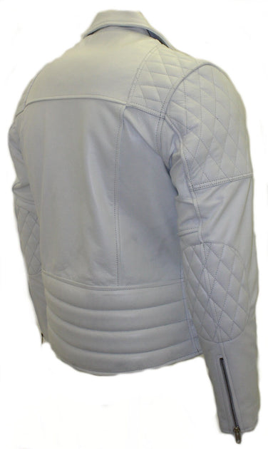 Infinity Nassau Men's Cowhide Leather Biker Jacket Grey 5XLarge 4