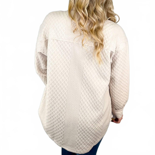 White Birch Diamond Dunes Shacket Beige Medium 3