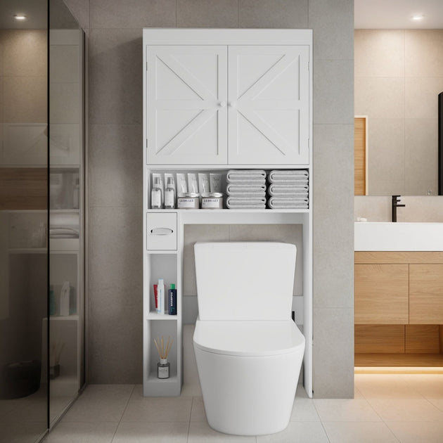 Rangss Armoire de Rangement Au-Dessus des Toilettes Blanc 2