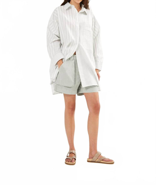 Rabens Saloner Nata Canvas Short Grey Medium 3