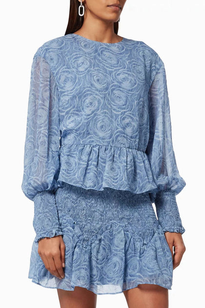 ELLIATT Heart Long-Sleeve Top Blue XSmall 2