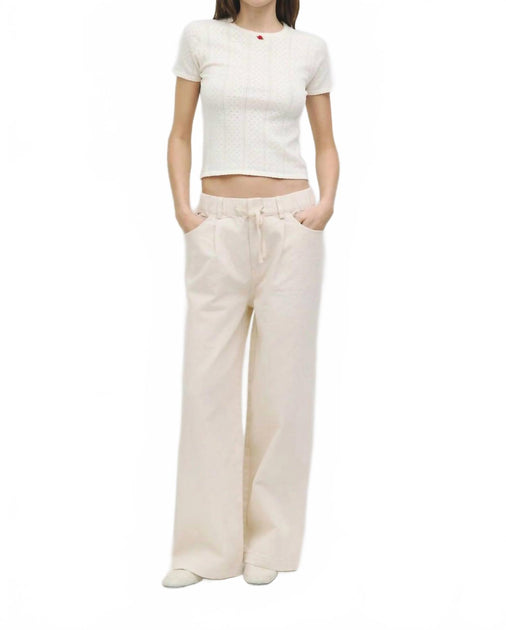 MOD REF Iris Wide Leg Pants Beige Small 2