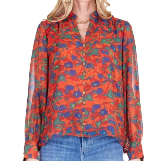 Joy Joy Front Split Buttons Top Multi Large 2