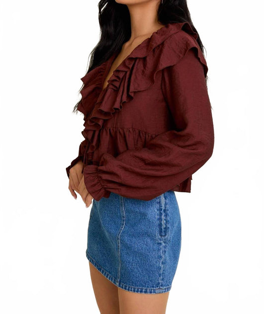 LE LIS Jenae Blouse Red XSmall 3