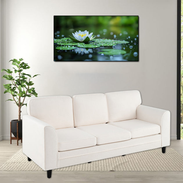 Hivvago 3-Seater Upholstered Sofa Gray 3