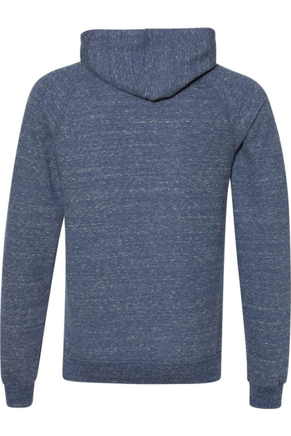 JERZEES Snow Heather French Terry Raglan Kapuzenpullover Blau Medium 3
