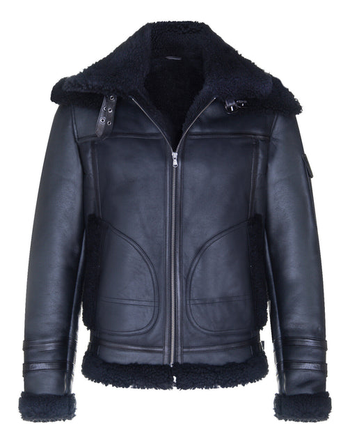 Infinity Herren Retro Schaffell Bomberjacke 2
