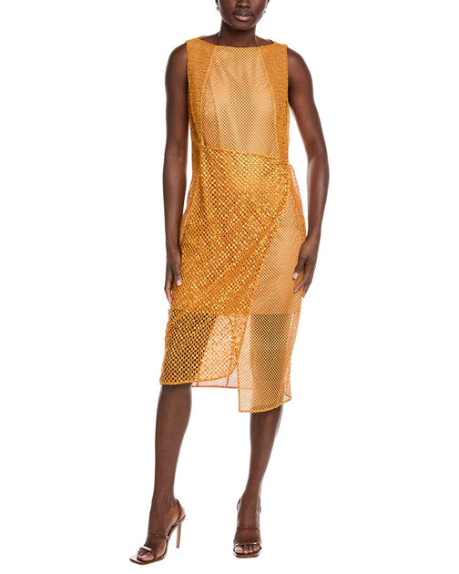 Robe Midi en Dentelle Sans Manches Akris Jaune US 6 2