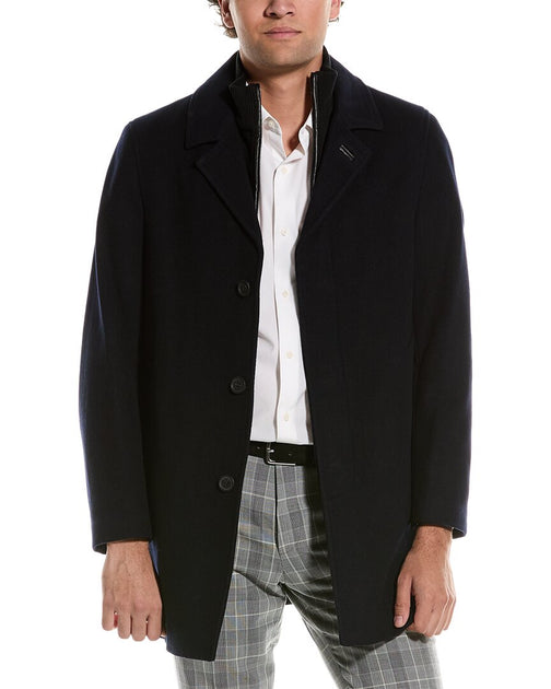 Cole Haan Wool-Blend Coat Black Large 2