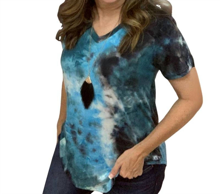 HEIMISH USA Tie Dye Tee Top Blue Medium 2