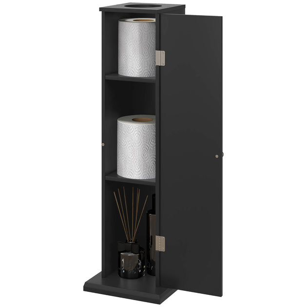 Hivvago Corner Bathroom Storage Cabinet Black 3