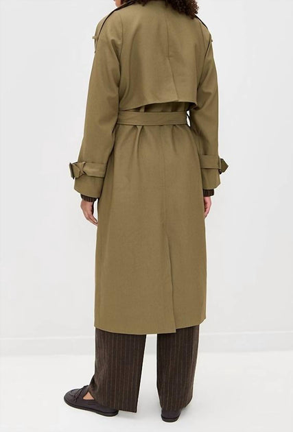 Line and Dot Linden Trench Coat Green Small 4