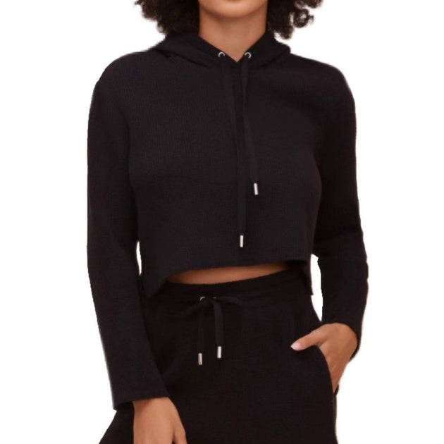 ASTR Hold Me Drawstring Hoodie Black Small 2